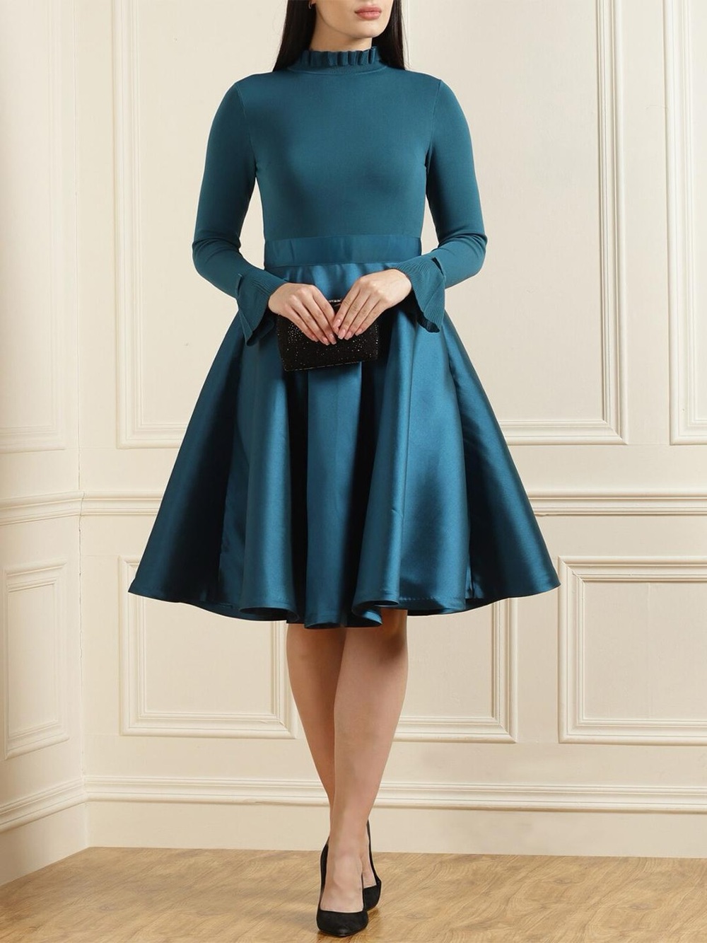 Like New! Ted Baker Zadi Dress Party Cocktail Classic Knit Long Sleeve Sz 3